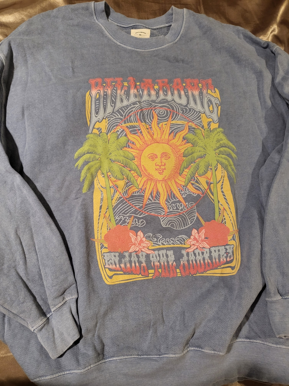 Blue Graphic Billabong Sweatshirt with Sun & Palm Design